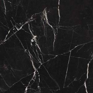 Czarna płytka podłogowa z efektem marmuru, idealna do stylowych wnętrz.