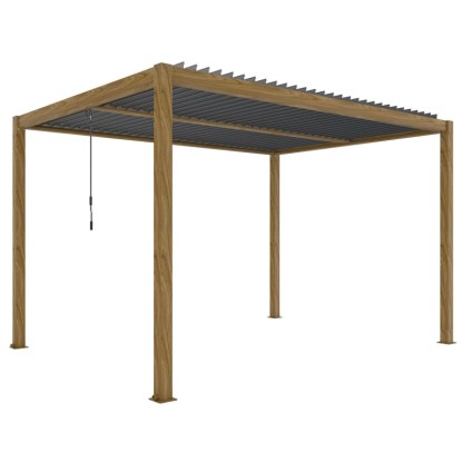 Pergola LUXE LED w kolorze drewna - 3 x 4 x 2,5 m