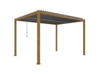 Pergola LUXE LED w kolorze drewna - 3 x 4 x 2,5 m