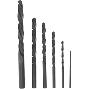 Zestaw 6 wierteł do metalu w etui, różne rozmiary do wiertarki i wkrętarki akumulatorowej.