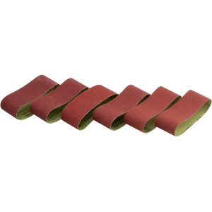 6-częściowy zestaw pasów szlifierskich LUX (75x457mm) do drewna i metalu o różnej gradacji.