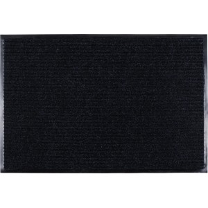 Czarna wycieraczka t.b.t. do użytku wewnętrznego.