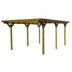 Drewniana wiata garażowa t.b.t. do ogrodu lub na podjazd.