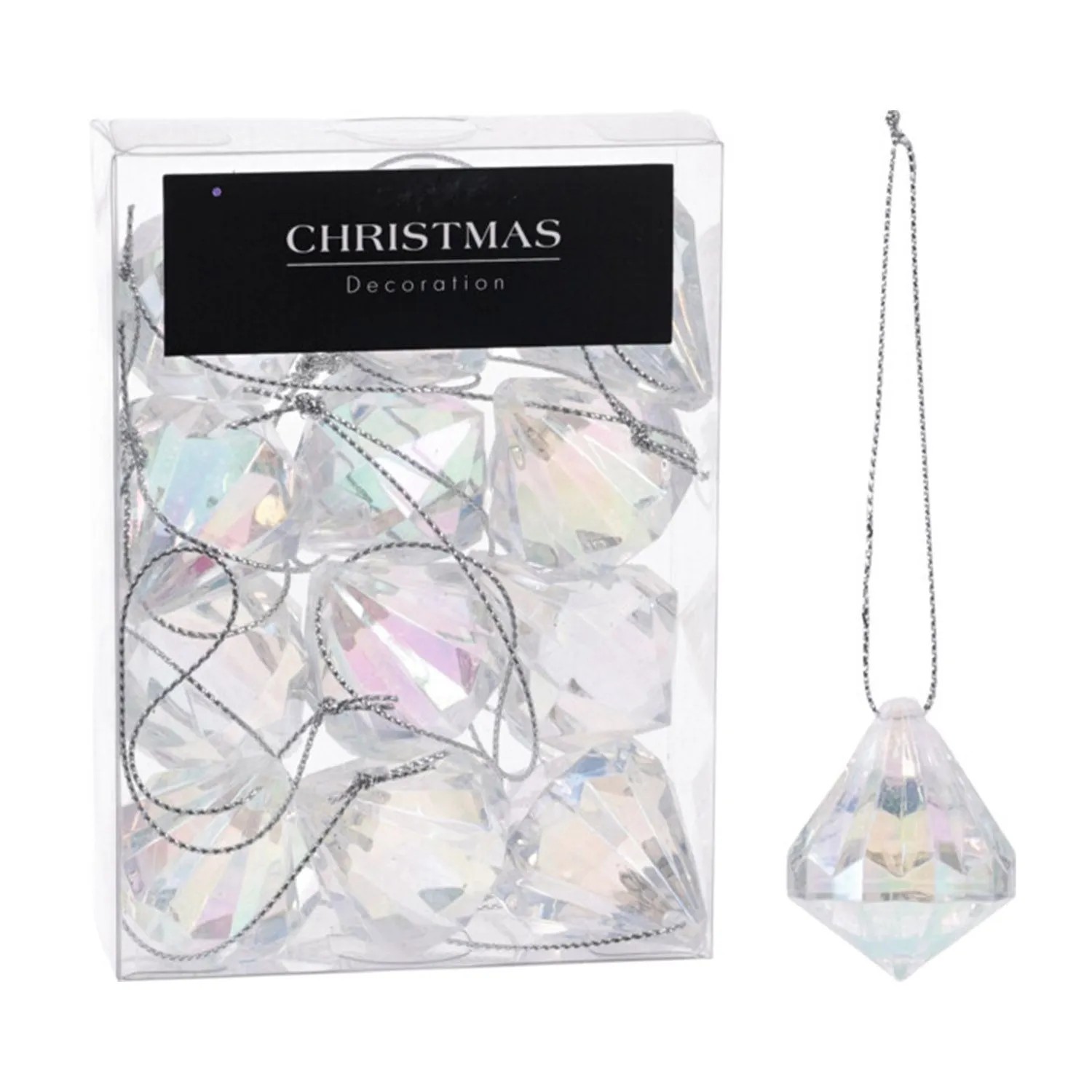 Zawieszka dekoracyjna diamenty 12 cm - 12 szt.