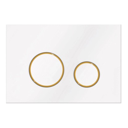 Ravak Przycisk do stelaża Circle WC dwudzielny biało - złoty