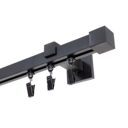 Kowalski Karnisz apartamentowy czarny pojedynczy 160 cm komplet