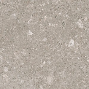 Szara płytka podłogowa z nakrapianą powierzchnią, idealna do wnętrz.