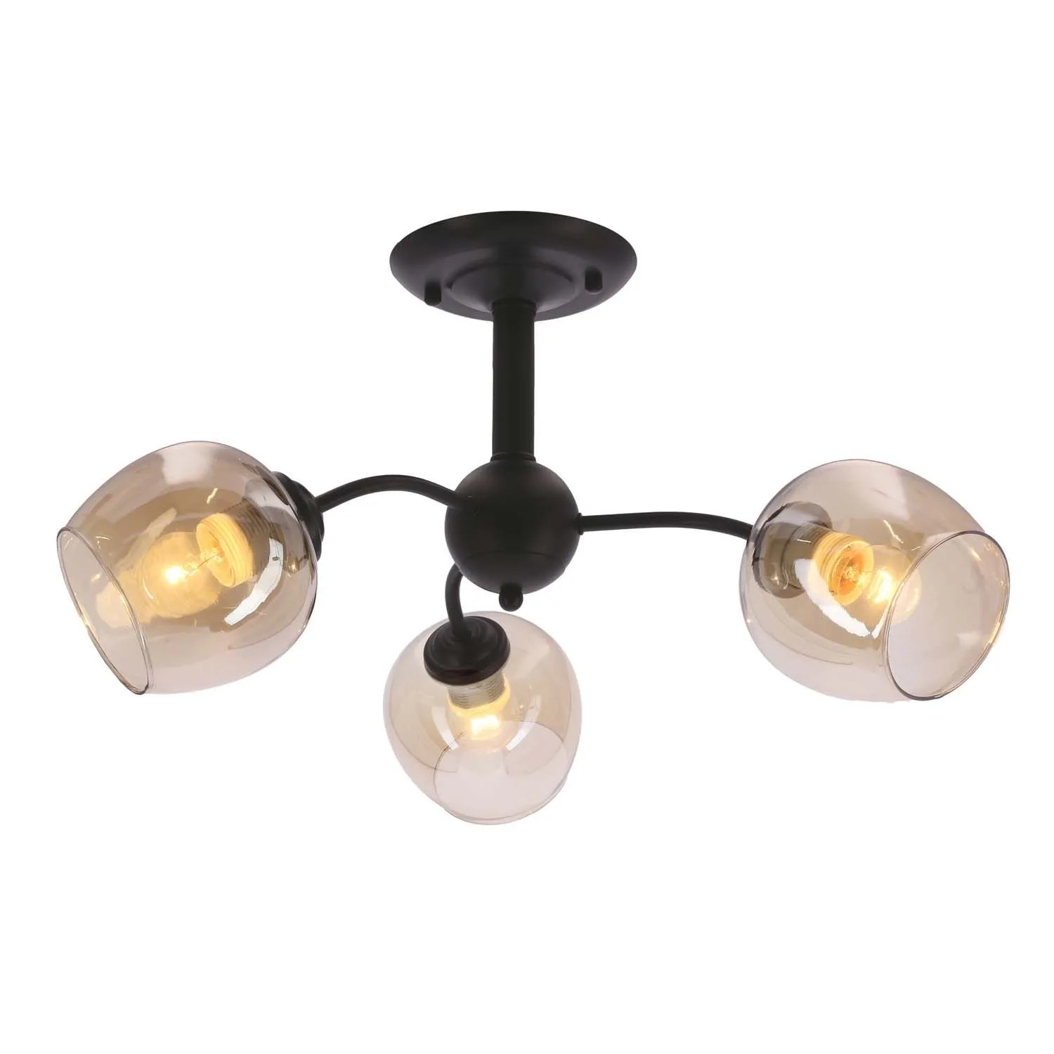 Candellux Lampa wisząca BREEZE 3xE27 40W czarno-bursztynowa