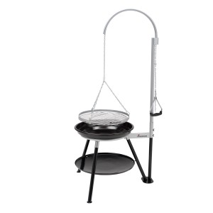 Landmann Geos grill obrotowy, grill węglowy z emaliowaną misą paleniskową i chromowanym rusztem.