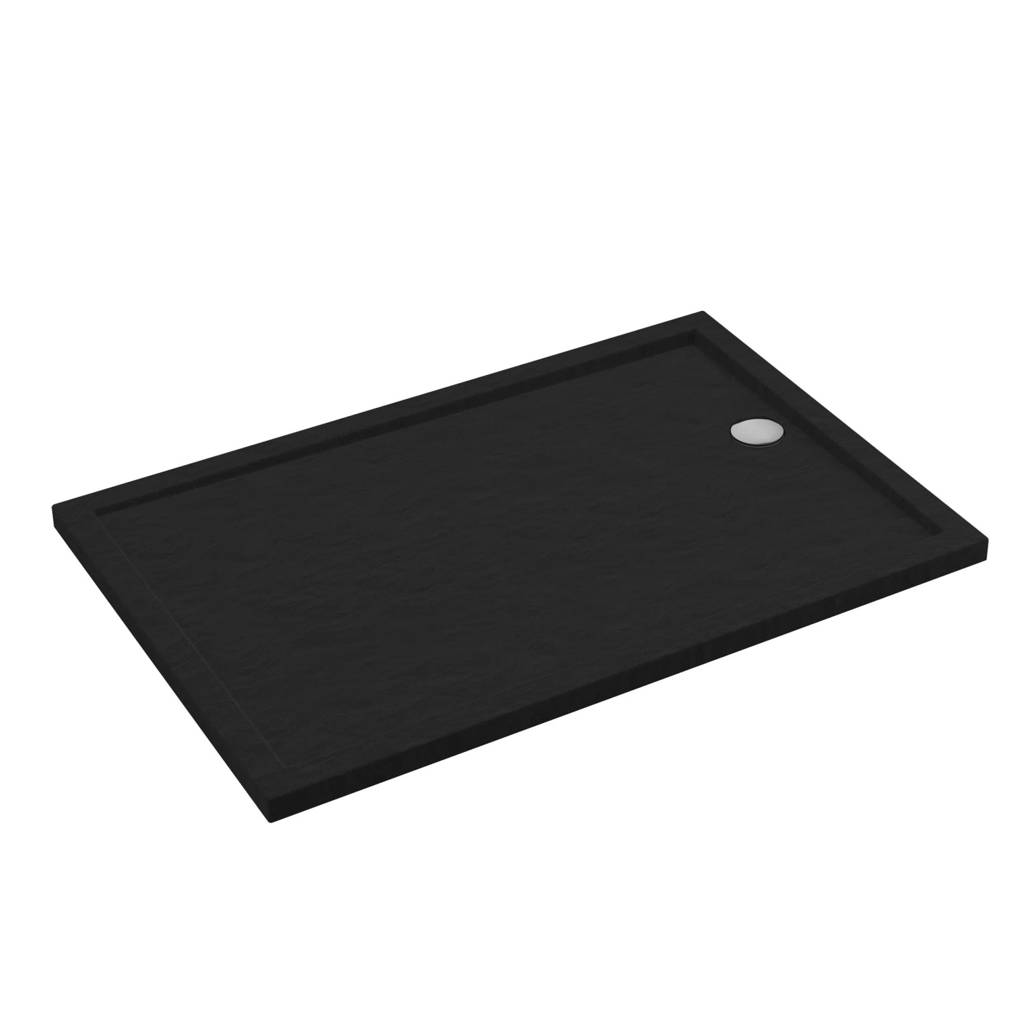 Brodzik prostokątny Schedpol Larix 80x120x4,5 cm czarny strukturalny