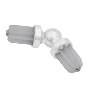 t.b.t. Srebrny łącznik narożny do karniszy do łączenia drążków do zasłon.