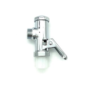 Chromowany zawór kątowy do spłuczek natynkowych.