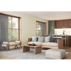 Salon z zestawem linek do firan Gardinia Race w kolorze czarnym matowym, 5 m, na oknach z zasłonami.