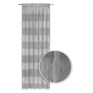 Szara zasłona z frędzlami, część kategorii Zasłony i firany.