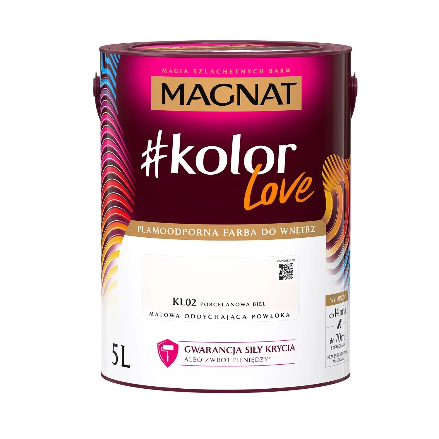 Farba Magnat KolorLove porcelanowa biel 5l
