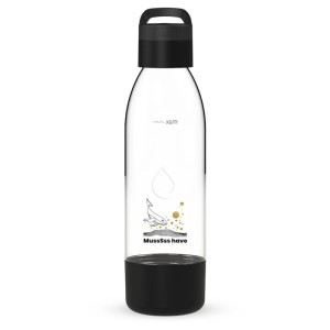 Dafi Butelka do saturatora PushAir Wieloryb czarna z uchwytem - 0,7 l