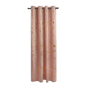 Różowa zasłona ze złotym wzorem marmuru, kategoria Zasłony i firany.