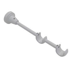 Biały karnisz t.b.t. z podwójnym wspornikiem.