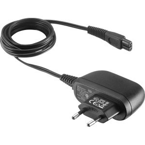 Czarny zasilacz Kärcher EU do akumulatorowych myjek do okien.