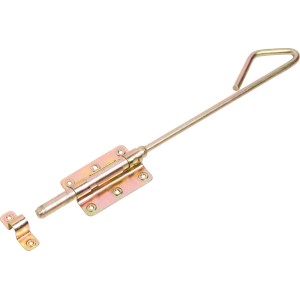 Żółty ocynkowany zasuwnica trzpieniowa, 400 mm, do zabezpieczania drzwi i bram.