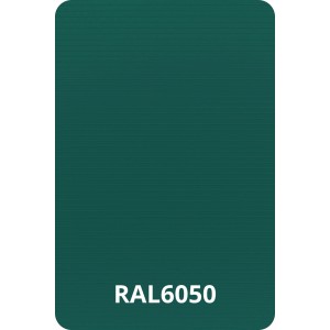 Zielona mata ogrodzeniowa, odcień RAL6050, zapewniająca prywatność i aranżację ogrodu.