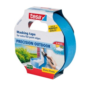Tesa Professional Outdoor Taśma maskująca, rolka 25 m x 25 mm, niebieska, do precyzyjnego użytku zewnętrznego.