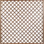 Kwadratowy, brązowy panel ogrodzeniowy z drewna z rombowym wzorem do ogrodu i na patio.