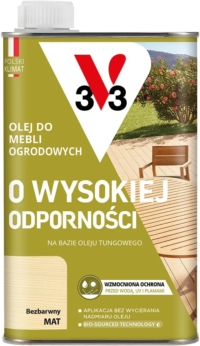 V33 Olej do mebli ogrodowych bezbarwny 0,5L