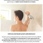 Zestaw prysznicowy Grohe QuickFix Vitalio Go 100 chrom: zbliżenie na słuchawkę, drążek i wąż.