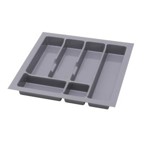 Szary wkład na sztućce t.b.t. do szuflad kuchennych.