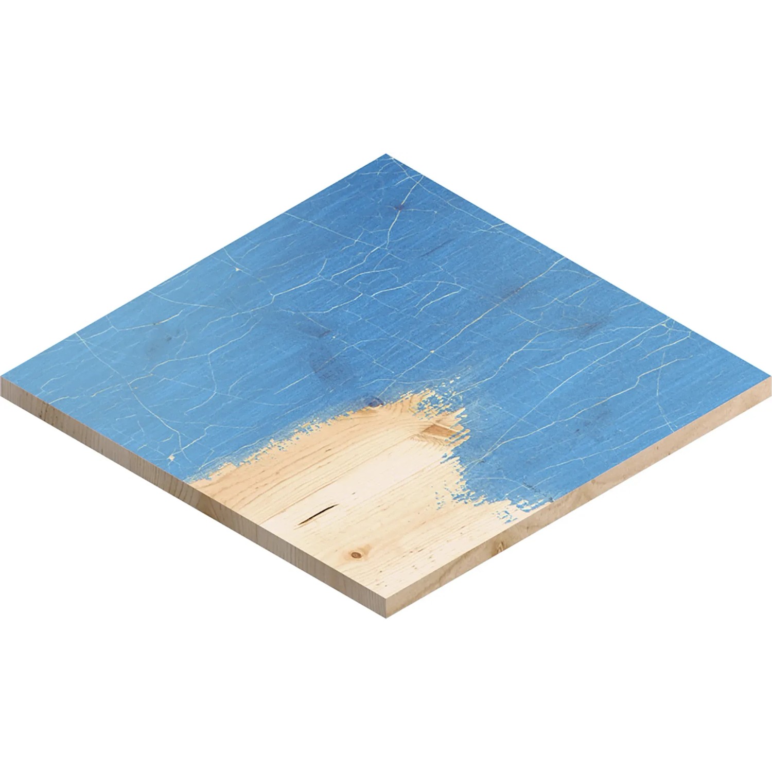 Gąbka ścierna Bosch Expert, drobnoziarnista, 69x97x26mm, do szlifowania drewna, częściowo pomalowana na niebiesko.