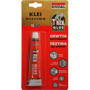 Tuba kleju T-Rex Glue Hybrid, klej uniwersalny do użytku wewnątrz i na zewnątrz, wodoodporny, 25 ml.