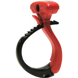 Duża czarno-czerwona opaska kablowa Cable Wraptor do kabli o średnicy 45-74 mm.