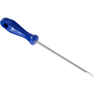 Śrubokręt płaski LUX 5 mm x 150 mm z niebieską rączką.