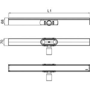ACO Korpus do odpływu liniowego Shower Drain C 785 x 69-140 mm