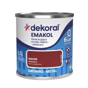 Dekoral Emalia Emakol Strong do drewna i metalu mahoń matowa 200 ml