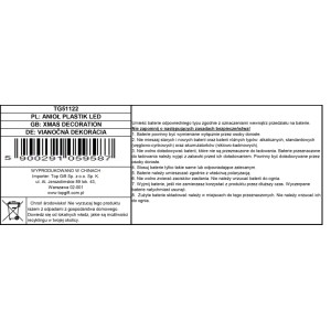 Anioł stojący plastikowy LED mix wzorów wys. 11,5 cm