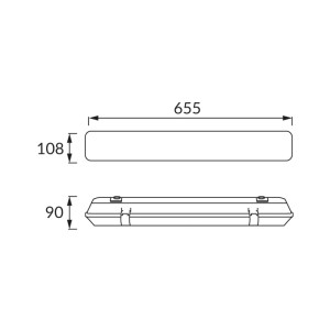 Struhm Lampa liniowa szczelna HERMAN do świetl. LED G13 2x18W IP65 szara
