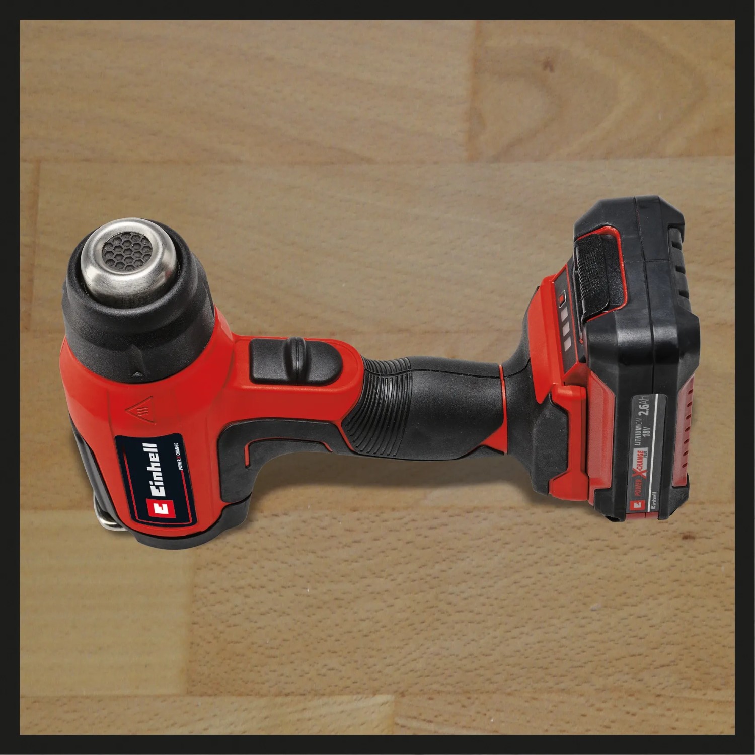 Einhell Power X-Change Akumulatorowa opalarka TE-HA 18 Li Solo, czerwono-czarna, z akumulatorem. Opalarka dla majsterkowiczów.