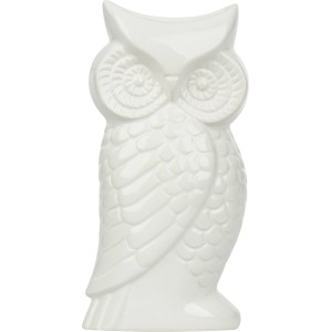 Biały ceramiczny nawilżacz powietrza w kształcie sowy firmy Metrox do nawilżania powietrza.