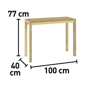 Prostokątny stół ogrodowy Murrigal, 100x40 cm, wykonany z drewna. Idealny jako stół jadalny lub stolik pomocniczy do ogrodu.