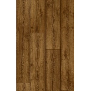 Brązowa wykładzina PCV imitująca drewno. Trwałe i łatwe w pielęgnacji rozwiązanie podłogowe.