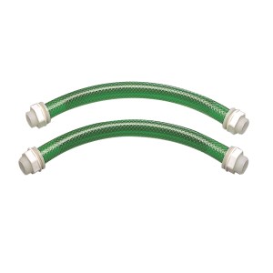 Dwa zielone węże t.b.t. do zbiorników naziemnych.