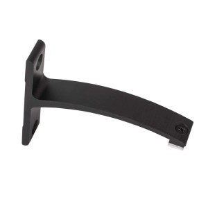 Czarny wspornik karnisza t.b.t. do montażu na ścianie.