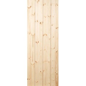 Drzwi z jasnego drewna sosnowego, odpowiednie jako drzwi przesuwne lub wewnętrzne.