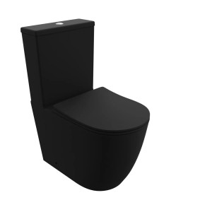 Czarna, kompaktowa toaleta t.b.t., widok z góry