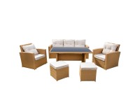 4IQ Komplet mebli wypoczynkowych AMARA brązowy 6-częściowy