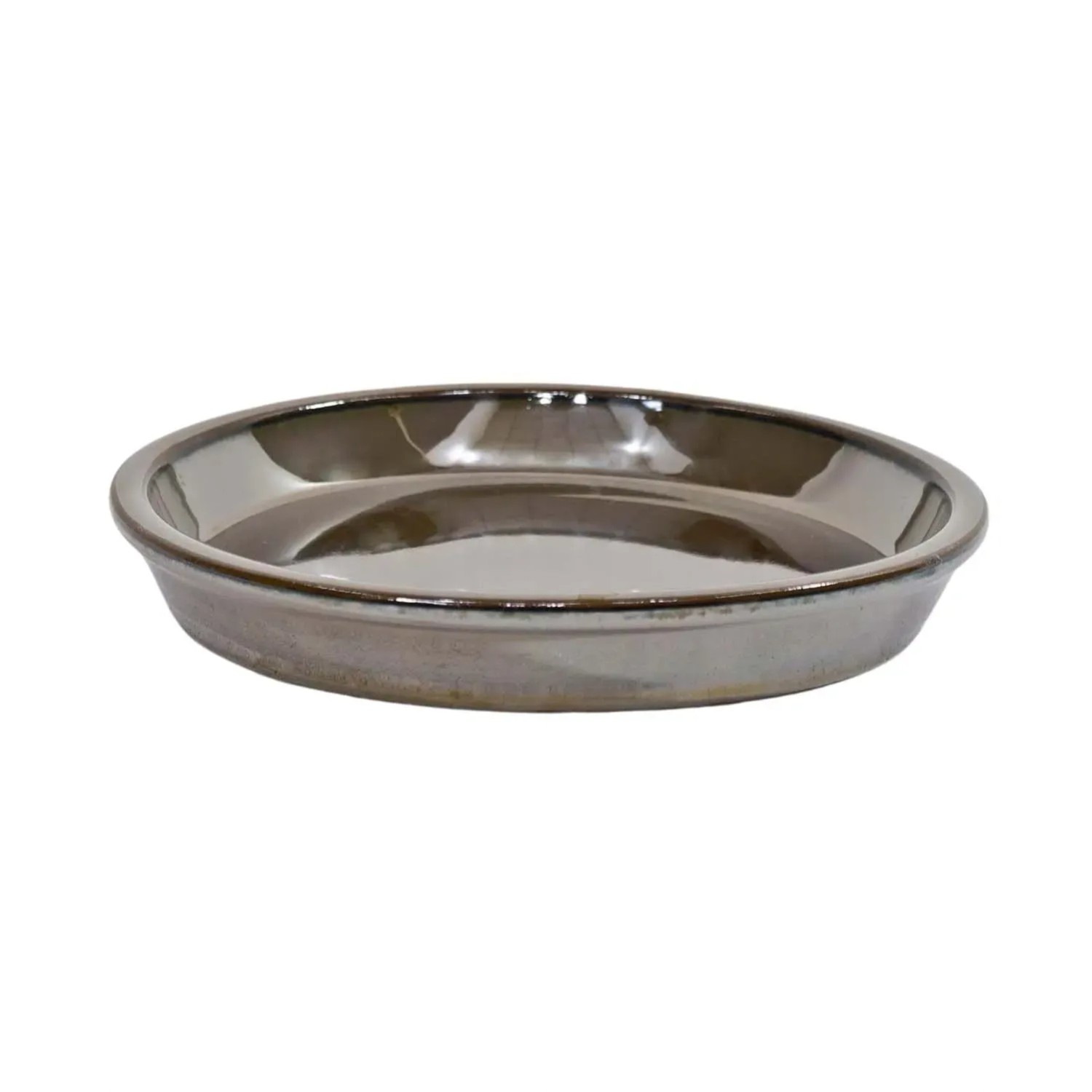 Podstawka ceramiczna brązowa szkliwiona - 22 cm