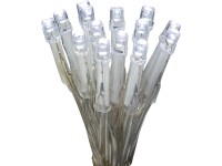 Lampki 140 LED 8-funkcyjne na białym przewodzie zimny biały