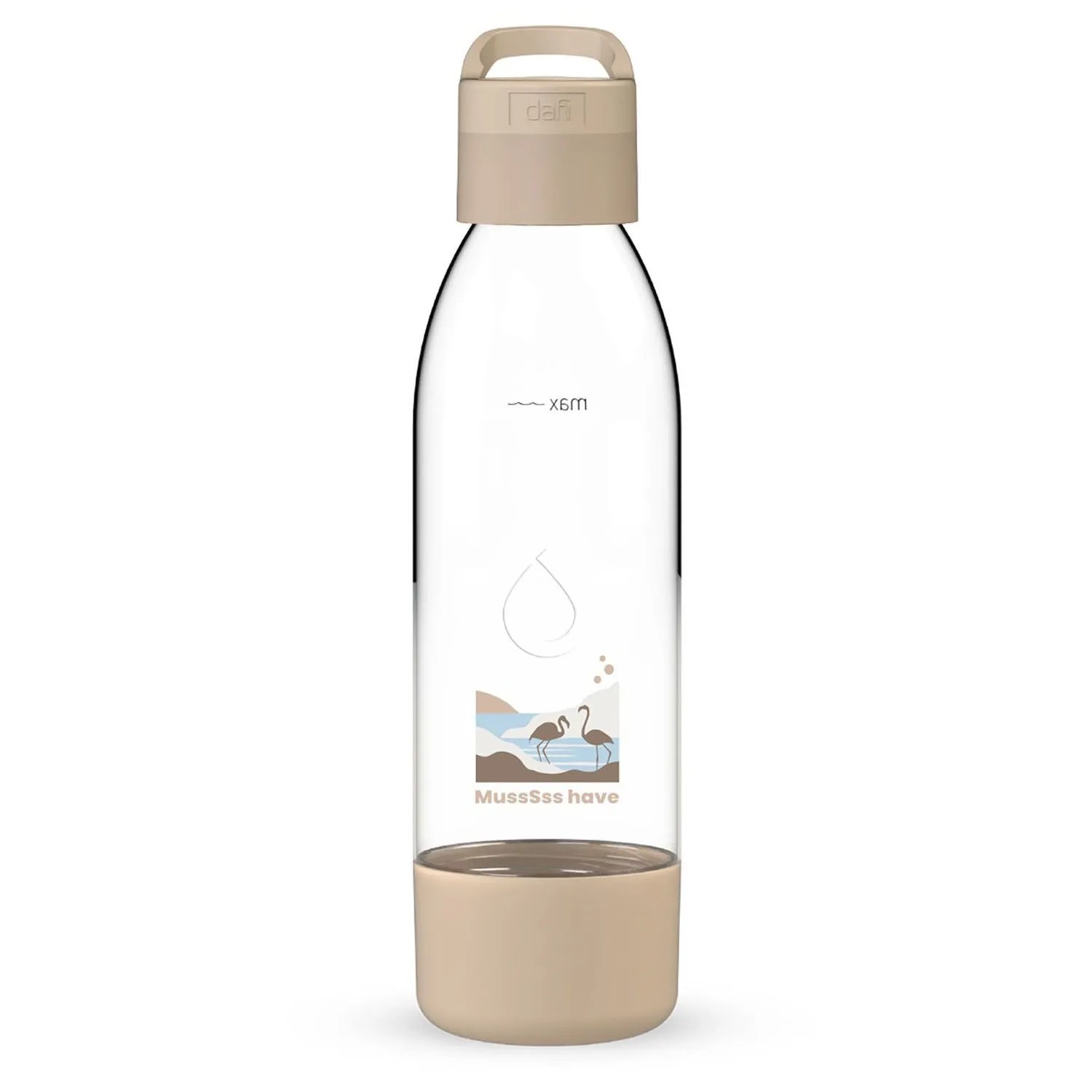 Dafi Butelka do saturatora PushAir Flamingi cappuccino z uchwytem - 0,7 l